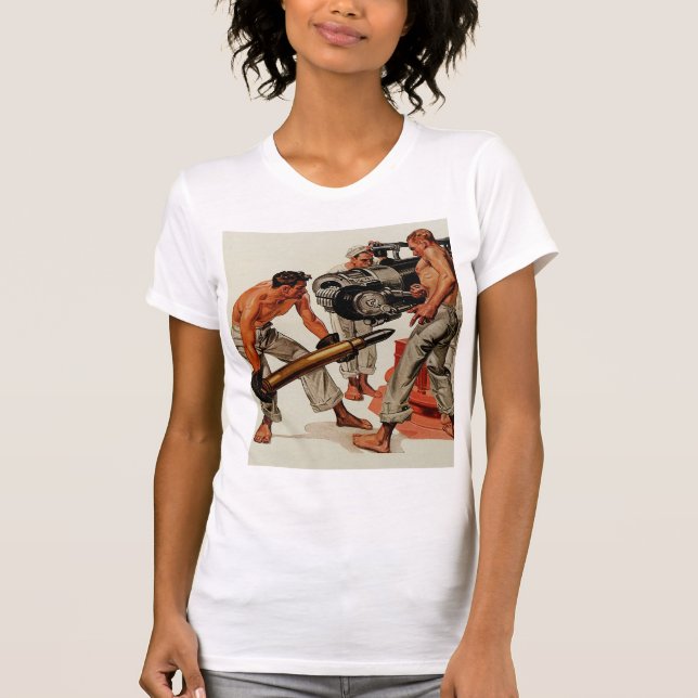 Sailor Hunks lastar den stora Gun T Shirt (Framsida)