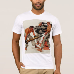 Sailor Hunks lastar den stora Gun Tee Shirt
