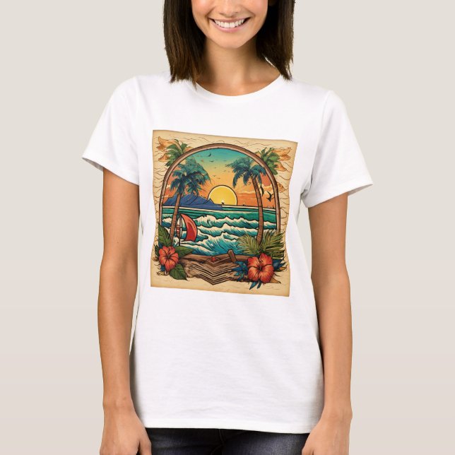 "Sailor Jerry Inspired Women's Basic T Shirt (Framsida)