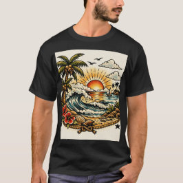 Sailor Jerry Tropical Paradise Tattoo Art T Shirt