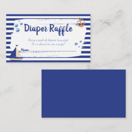 Sailor Marine Blue Baby Shower Diaper Raffle Card Tilläggskort