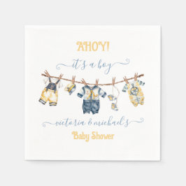 Sailor Nautical Ahoy Boy Shower Clothesline Pappersservett