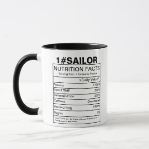 Sailor Nutrition Facts, Gift för segling Mugg