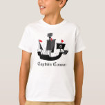 Sailor Pirat Boys Birthday T Shirt<br><div class="desc">En speciell skjorta för födelsedagspojken eller ett barn som kärlek pirater och pirat fraktaser. Silhouette av stor frakt med anpassade och namn. Klicka på anpassa den om du vill ändra färg,  stil osv.</div>