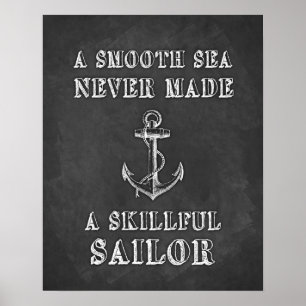 Sailor poster för motiveringstecken för kalkkort
