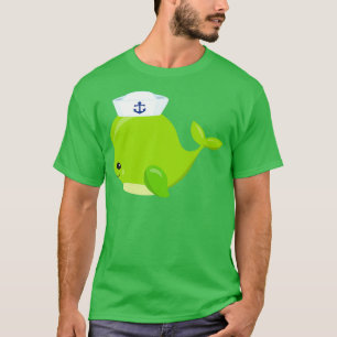 Sailor Whale Cute Whale Baby Whale Grönt Whale T Shirt