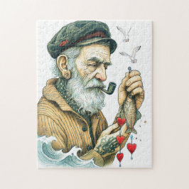 Sailor with Pipe and small hearts Pussel