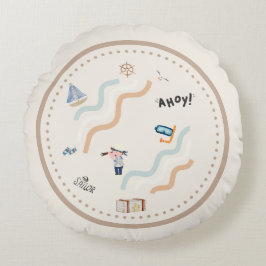Sailors Dream Nursery Round Pillow Rund Kudde