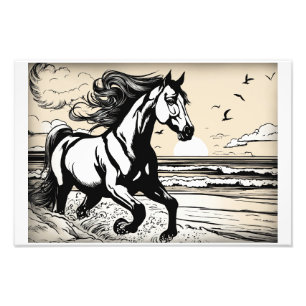 Sailor's Stallion Beach Tattoo Fototryck