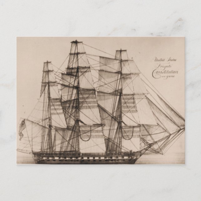 Sailplan för amerikansk frakt Constellation Vykort (Framsida)