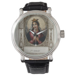 Saint Adelaide. Färgad litografi. Armbandsur