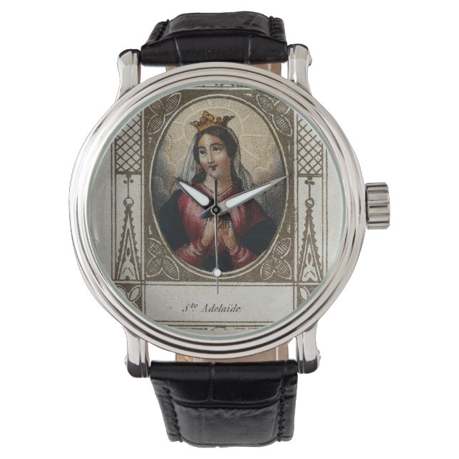 Saint Adelaide. Färgad litografi. Armbandsur (Framsida)