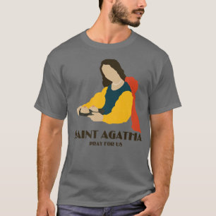 Saint Agatha Breast Cancer Ribbon Patron Saint Nur T Shirt