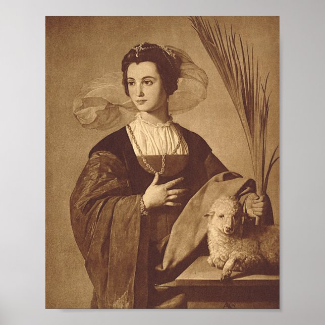 Saint Agnes av Alonso Cano Poster (Framsidan)