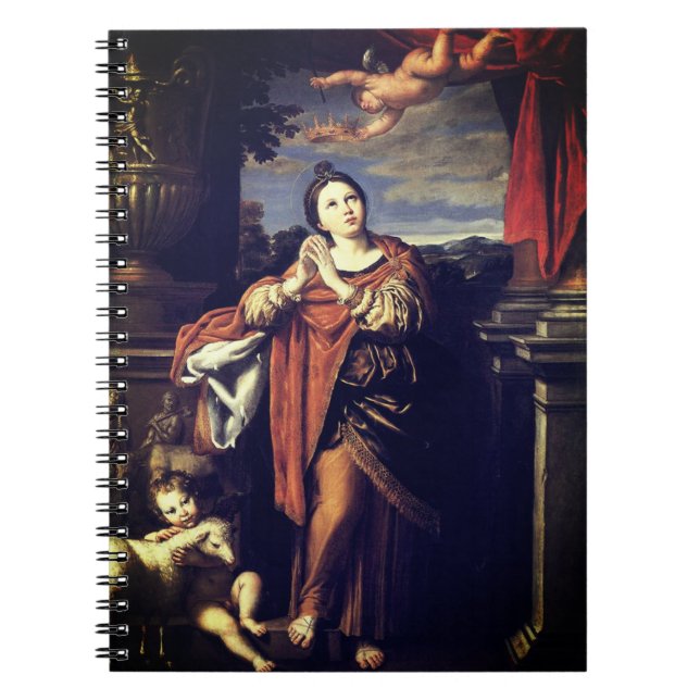 Saint Agnes av Domenichino (c. 1620) Anteckningsbok (Framsidan)