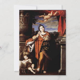 Saint Agnes av Domenico Zampieri Julkort