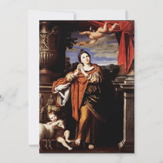Saint Agnes av Domenico Zampieri Julkort (Framsida)