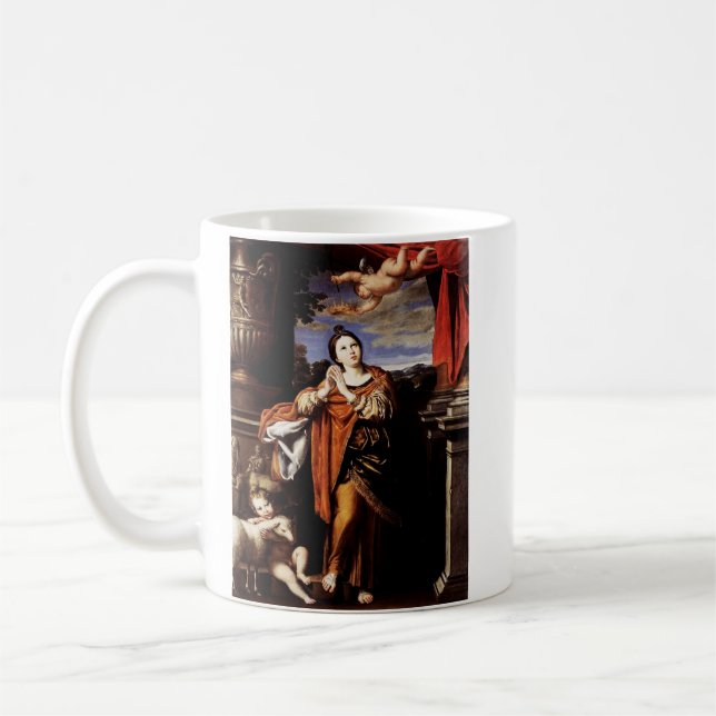 Saint Agnes av Domenico Zampieri Kaffemugg (Vänster)