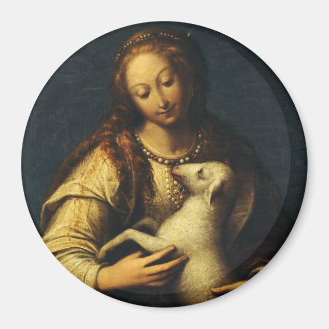 Saint Agnes av Orsola Maddalena Caccia Magnet (Framsidan)