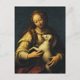 Saint Agnes av Orsola Maddalena Caccia Vykort