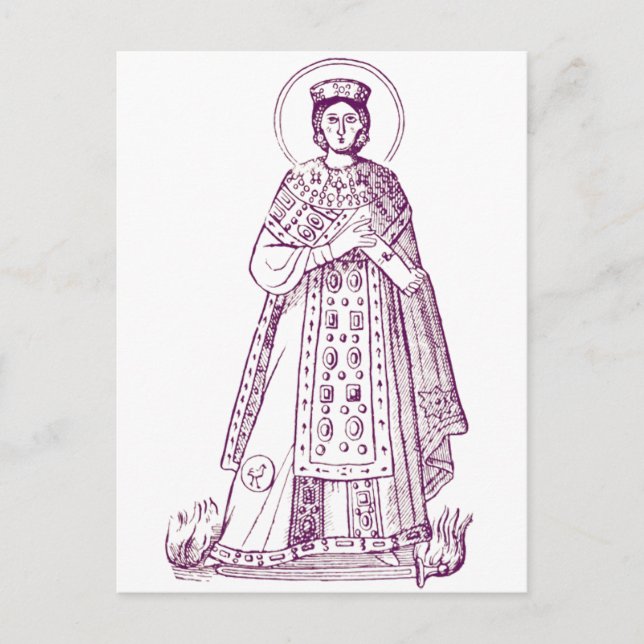 Saint Agnes av Rom greek mosaic Vykort (Framsida)