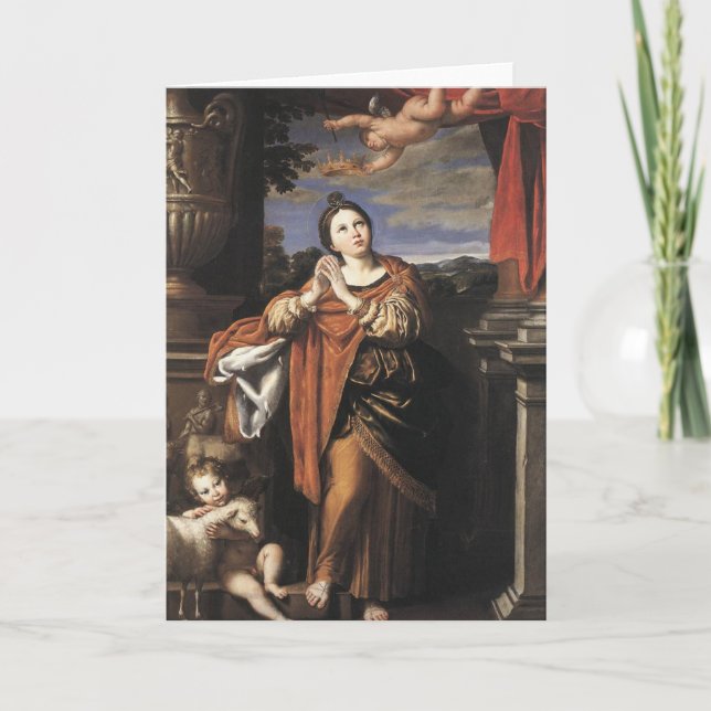 Saint Agnes by Domenichino (c. 1620) Kort (Framsida)