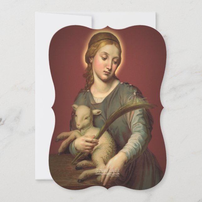 Saint Agnes i Rom med Prayer Julkort (Framsida)