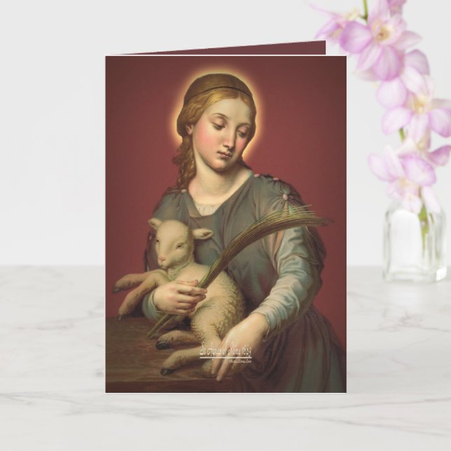 Saint Agnes i Rom med Prayer Kort (Orkide)