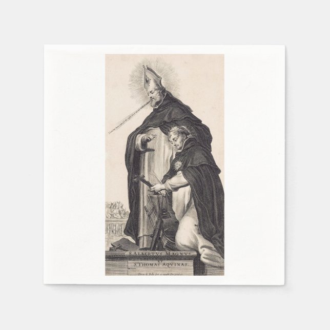 Saint Albert den Underbara och saint Thomas Aquina Pappersservett (Framsidan)