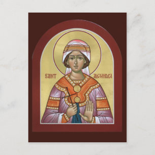 Saint Alexandra Prayer Card Vykort