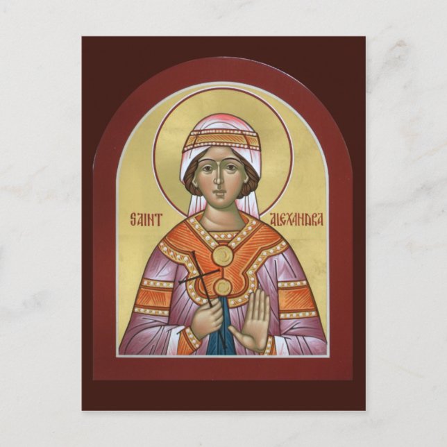 Saint Alexandra Prayer Card Vykort (Framsida)