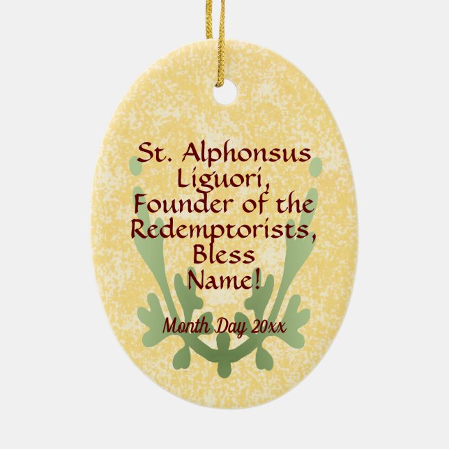 Saint Alphonsus Liguori (SAU 039) Julgransprydnad Keramik (Baksidan)