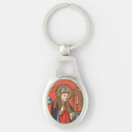 Saint Alphonsus Liguori (SAU 039) Ovalt Silverfärgad Nyckelring