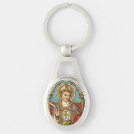 Saint Alphonsus Liguori (VVP 005) Ovalt Silverfärgad Nyckelring