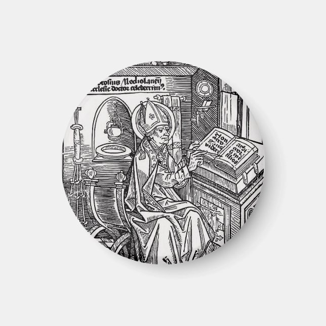 Saint Ambrose i Milano Magnet (Framsidan)