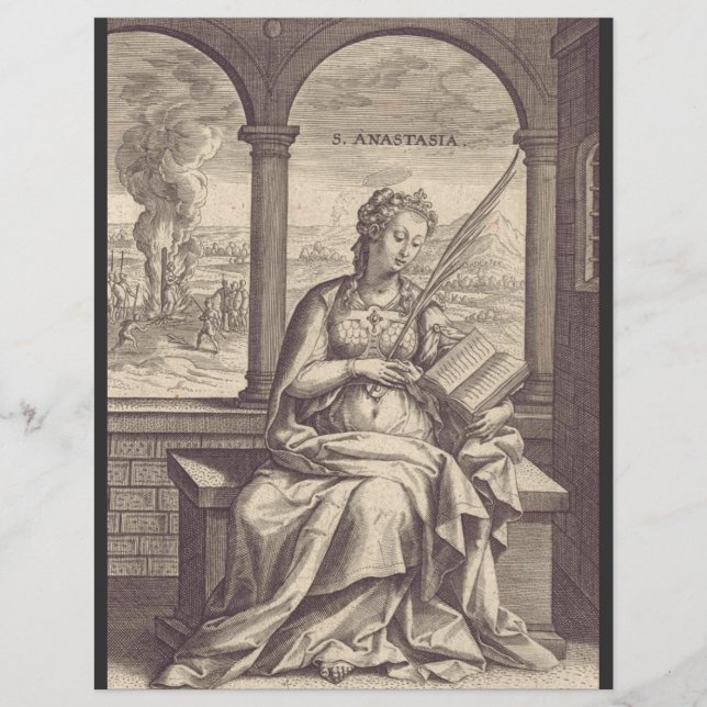 Saint Anastasia Christian saint och martyr Reklamblad (Framsidan)