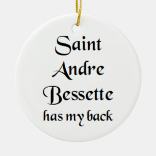 saint andre bessette mugg julgransprydnad keramik
