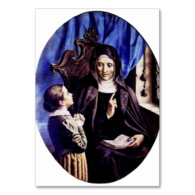 Saint Angela Merici Virgin och Foundation Bordsnummer (Framsidan)