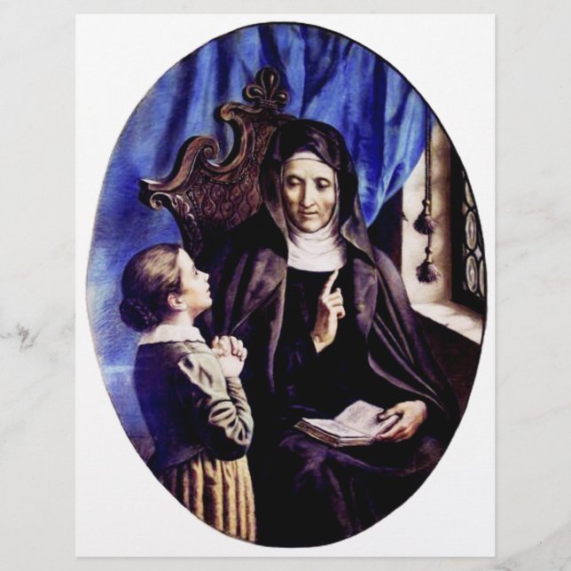 Saint Angela Merici Virgin och Foundation Reklamblad (Framsidan)