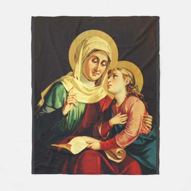 Saint Ann och Virgin Mary Fleecefilt (Framsidan)