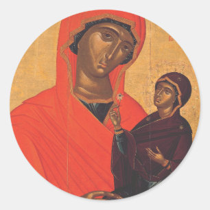 Saint Anne med Virgin Mary Runt Klistermärke