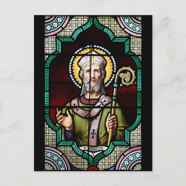 Saint Anselm of Canterbury Stached Glass Art Vykort (Framsida)