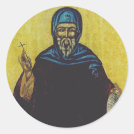 Saint Anthony av Egypten Runt Klistermärke