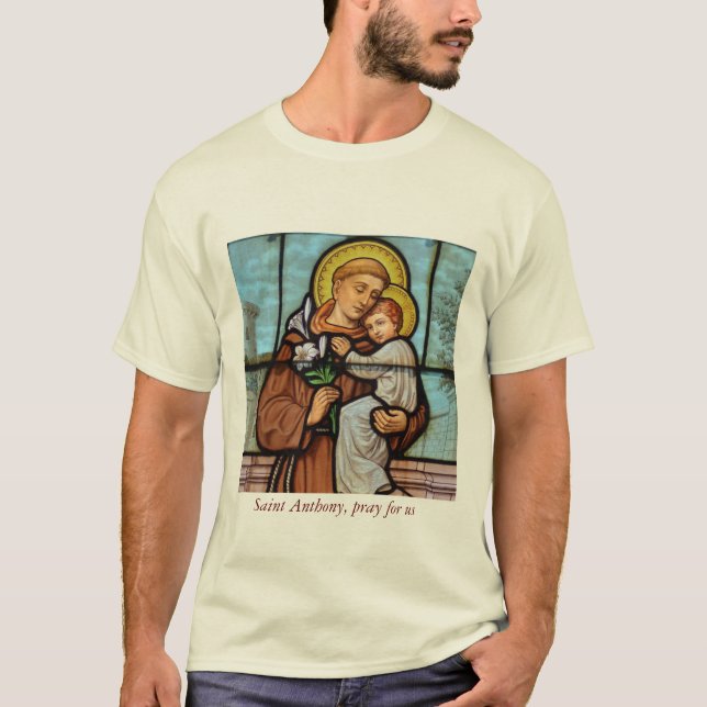 Saint Anthony ber för oss katolsk religiösa shirt T (Framsida)