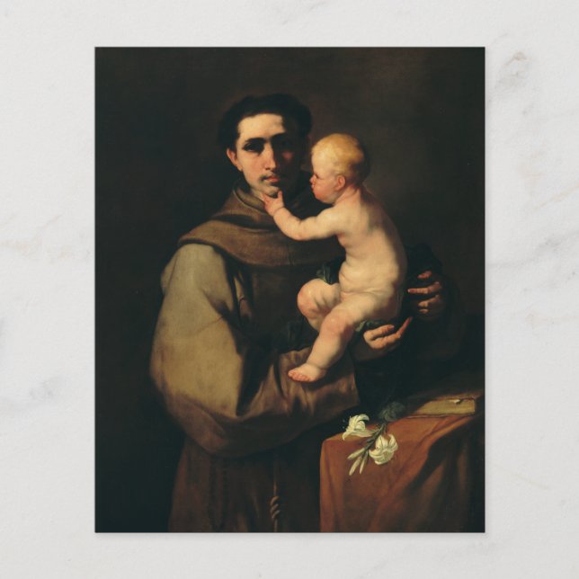 Saint Anthony i Padua av Luca Giordano Flygblad (Framsidan)