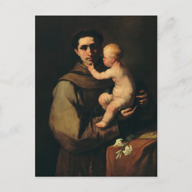 Saint Anthony i Padua av Luca Giordano Vykort (Framsida)