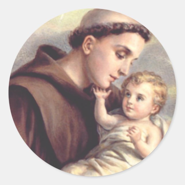 Saint Anthony i Padua Runt Klistermärke (Framsida)