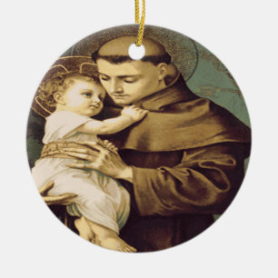 Saint Anthony Padua Julgransprydnad Keramik