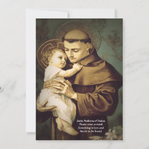Saint Anthony Restoration Prayer of Borttappad Ite Julkort