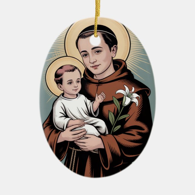 Saint Anthony, the kindest of saints Julgransprydnad Keramik (Framsidan)